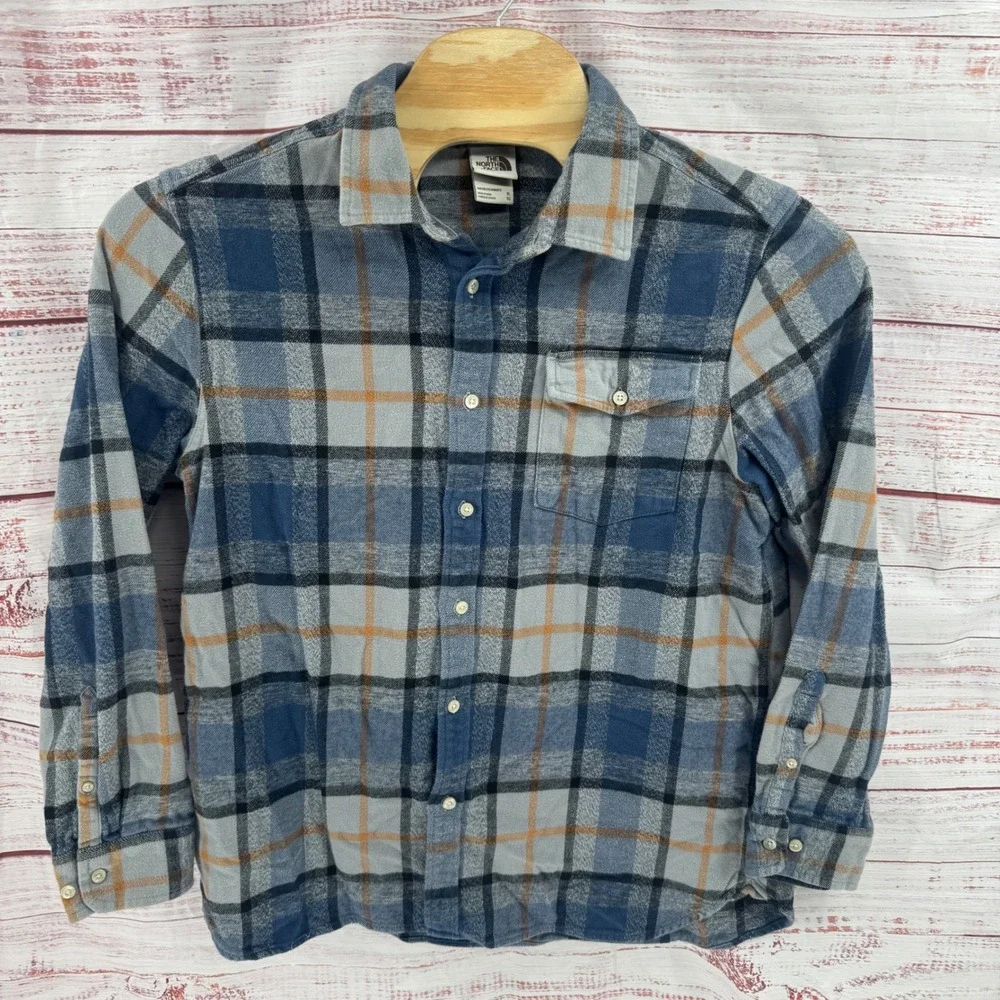 The North Face Flannel Shirt Mens XL Plaid Cotton Button Down Long Sleeve Heavy